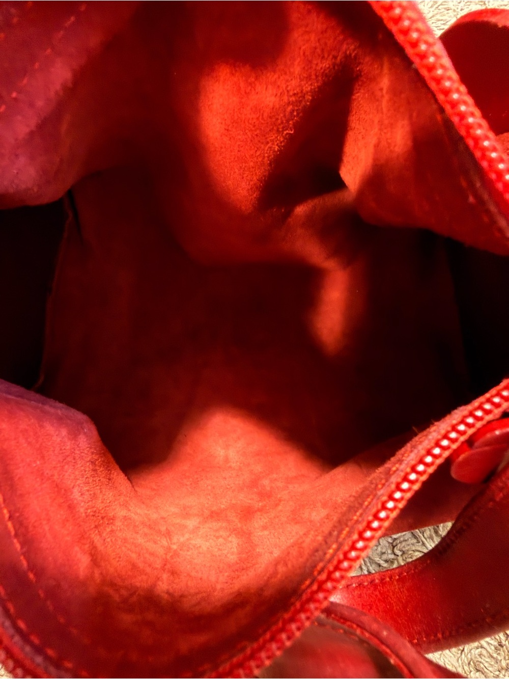 Tous Red Bear-Shaped Mini Suede Shoulder Bag - Picture 11 of 14